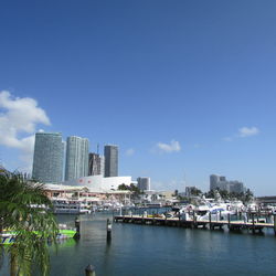 Modern buildings in city against sky