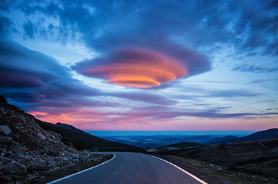 Country road at sunset