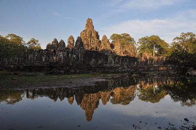 Reflection of temple in water