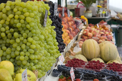 Various fruits for sale at market