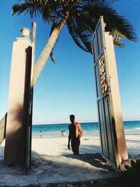 Tourists on beach
