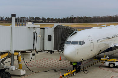 Airplane on airport runway