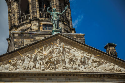 Low angle view of statue of building