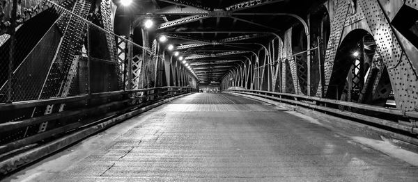 Empty road in tunnel