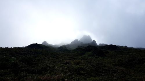 Scenic view of mountains against sky