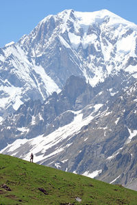 Scenic view of snowcapped mountains