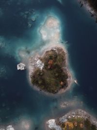 Aerial view of sea against sky