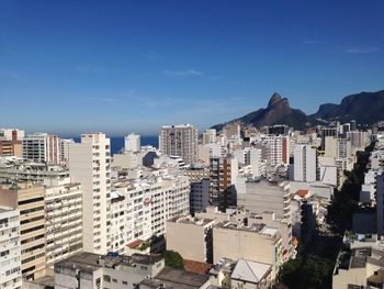 Cityscape against blue sky