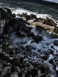 Rocks in sea