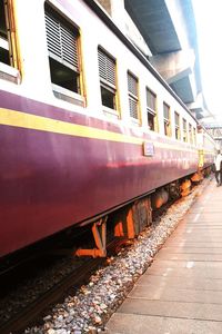 Train at railroad station platform