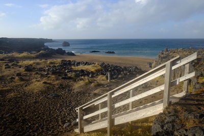 View of calm beach against the sky