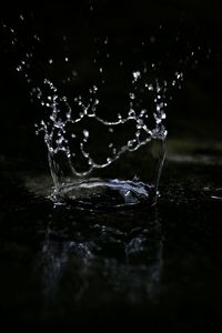 Close-up of water drops on white surface
