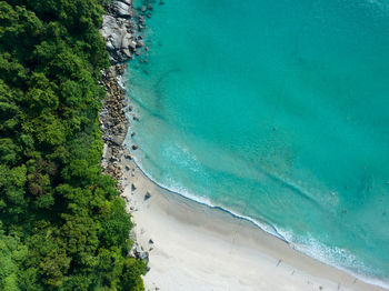 High angle view of beach