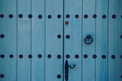 Blue wooden door