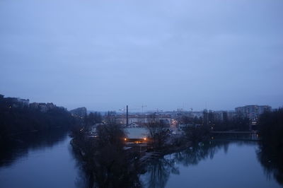 Reflection of trees in river