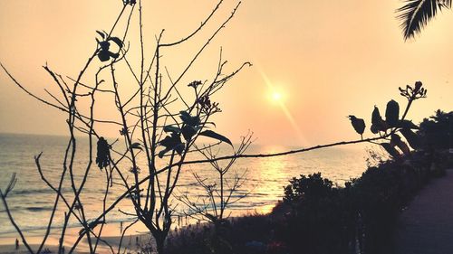 Scenic view of sunset over river