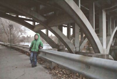 Man working on bridge