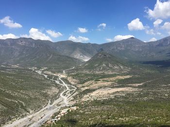 High angle view of mountain road