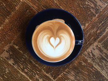 Directly above shot of coffee on table