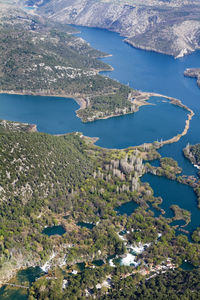 Aerial view of the confluence of krka and cikola river