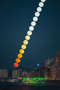 Illuminated city at night