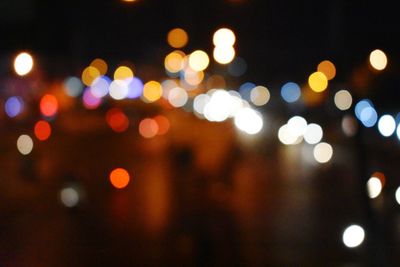 Defocused image of illuminated lights