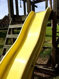 Close-up of yellow playground