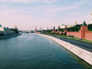 View of river with buildings in background