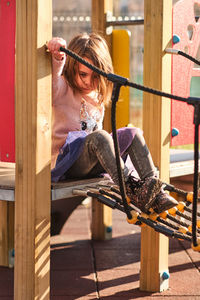 Girl playing at the playground