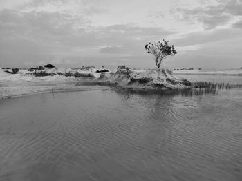 Scenic view of beach against sky