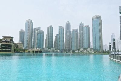 City skyline with waterfront