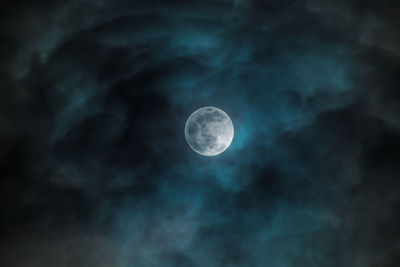 Low angle view of moon in sky