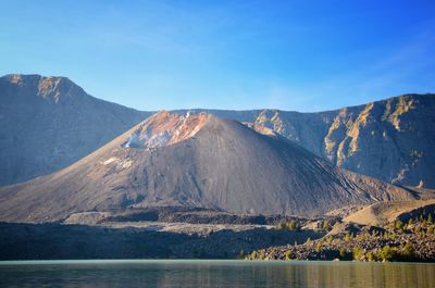 View of volcanic mountain range