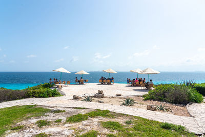 Scenic view of beach against sky
