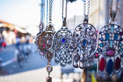 Decorations hanging for sale at market