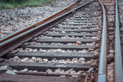 Close-up of railroad track