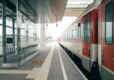 Train at railroad station platform