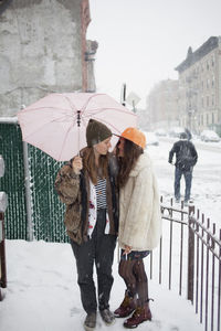 Young women in the snow