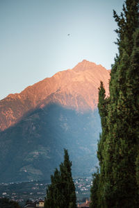 Scenic view of mountains against clear sky