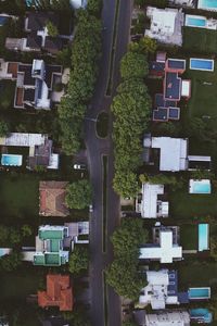 High angle view of residential district