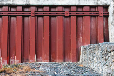 Red brick wall in building