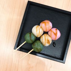 High angle view of vegetables on cutting board