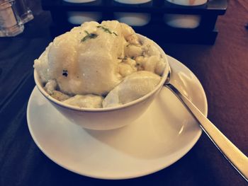 Close-up of served food