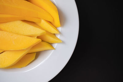 High angle view of fruit in plate