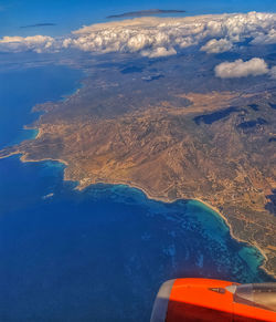 Aerial view of sea against sky