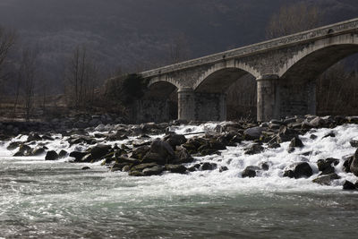 View of bridge over river