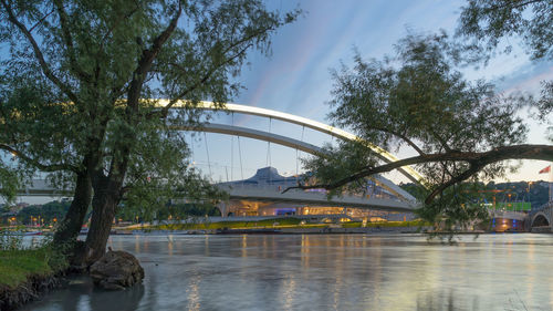 Bridge over river against sky