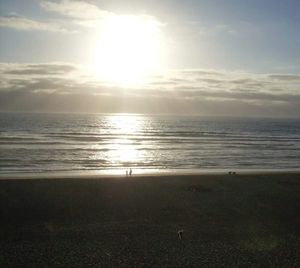 Scenic view of sea at sunset