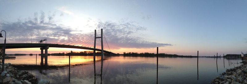 Great river bidge at sunrise - burlington, iowa