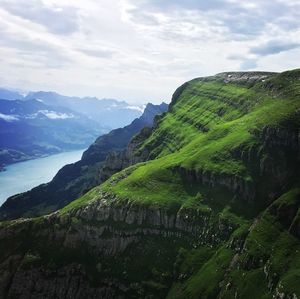 Scenic view of mountains against sky